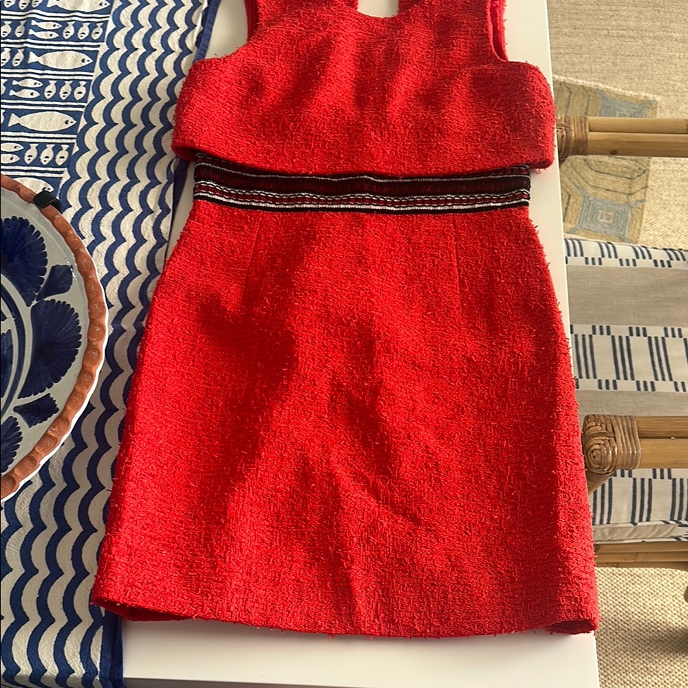 Oscar de la Renta Red Sheath Cocktail Dress